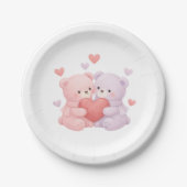 Assiettes En Carton Sweet Cuddly Pairs (Devant)