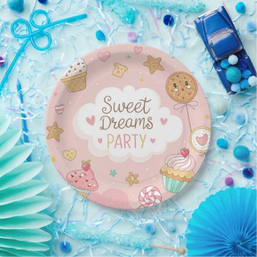 Assiettes En Carton Sweet Dreams Party – Cute Pastel Dessert Celebrati (Fête)