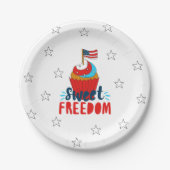 Assiettes En Carton Sweet Freedom Cupcake 4 juillet Art 4 juillet (Devant)