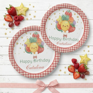 Assiettes En Carton Sweet Fruit Birthday | Tropical Kids Party