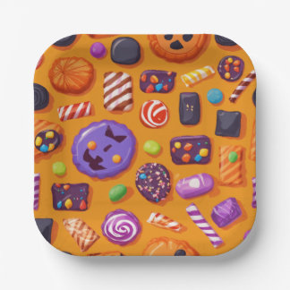 Assiettes En Carton Sweet Haul Halloween Candy Spread