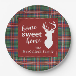 Assiettes En Carton Sweet Home Tartan MacCulloch Personnalisé Plaid