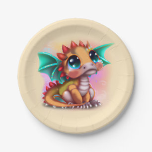Assiettes En Carton Sweet Kawaii Baby Dragon