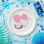 Assiettes En Carton Sweet Kitty Chat Dormir avec un grand coeur en arr (Fête)