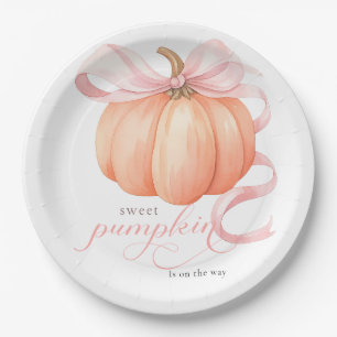 Assiettes En Carton Sweet Little citrouille rose arc est en chemin