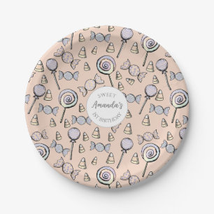 Assiettes En Carton Sweet Little One Candy Thème Premier anniversaire