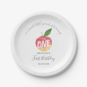 Assiettes En Carton Sweet Little Peach 1er anniversaire