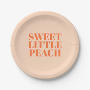 Assiettes En Carton Sweet Little Peach Girl premier anniversaire