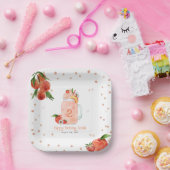 Assiettes En Carton Sweet Little Peach Smoothie 2e fête d'anniversaire (Fête)