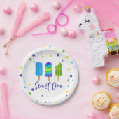 Assiettes En Carton Sweet One 1er anniversaire bleu vert Pop (Fête)