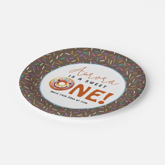 Assiettes En Carton Sweet One aquarelle mignonne beignets 1er annivers (Angle)