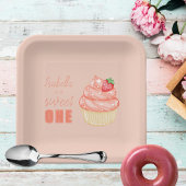 Assiettes En Carton Sweet ONE, filles roses première fête d'anniversai