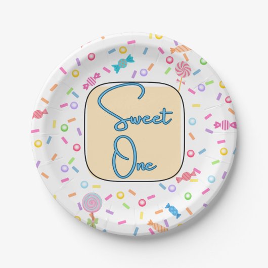 Assiettes En Carton Sweet One First Birthday Party Plates (Devant)
