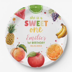 Assiettes En Carton Sweet One Fruit 1er Anniversaire, Fête d'Été