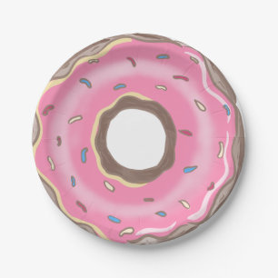 Assiettes En Carton Sweet One Girl Pink Donut Anniversaire