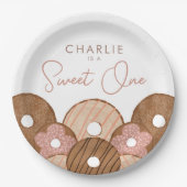 Assiettes En Carton Sweet One Girls Donut Anniversaire (Devant)