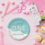Assiettes En Carton Sweet One Turquoise Frosting Girl's premier annive (Fête)