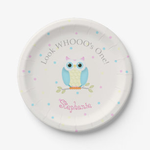 Assiettes En Carton Sweet Owl Anniversaire