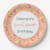 Assiettes En Carton Sweet Peach 1er anniversaire (Devant)