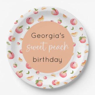 Assiettes En Carton Sweet Peach 1er anniversaire
