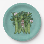 Assiettes En Carton Sweet Peas Ethnic Twins Multiples Baby shower (Devant)