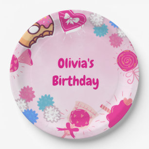 Assiettes En Carton Sweet Rose Swan & Candy Anniversaire