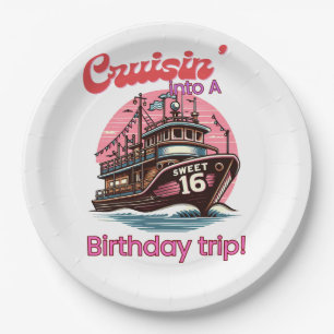 Assiettes En Carton Sweet sixteen 16e Croisière En Voyage D'Anniversai