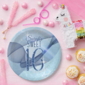 Assiettes En Carton Sweet sixteen bleu à percussion ID652 (Fête)