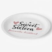 Assiettes En Carton Sweet sixteen Coeur Anniversaire (Angle)