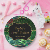 Assiettes En Carton Sweet sixteen d'Agate Safari vert (Fête)