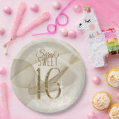 Assiettes En Carton Sweet sixteen d'éclaboussures Gold ID652 (Fête)