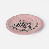 Assiettes En Carton Sweet sixteen Floral Rustique Rose Cowgirl (Angle)