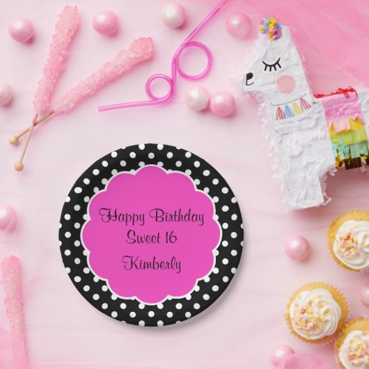 Assiettes En Carton Sweet sixteen heureux (Fête)