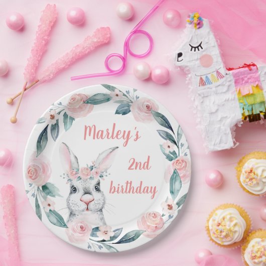Assiettes En Carton Sweet Spring Lapin lapin thème d'anniversaire (Fête)