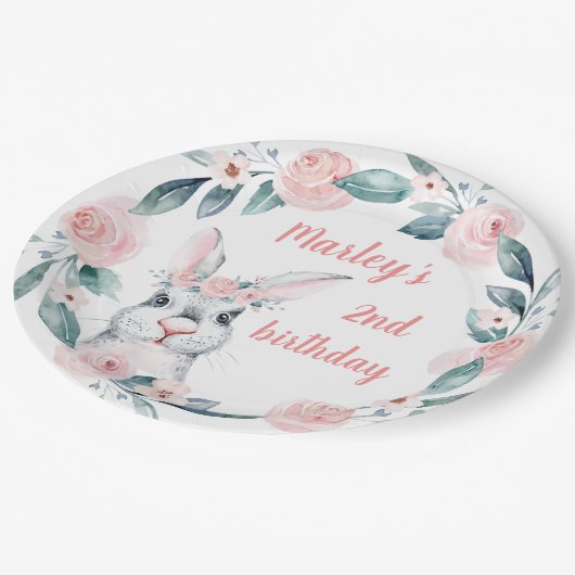Assiettes En Carton Sweet Spring Lapin lapin thème d'anniversaire (Angle)
