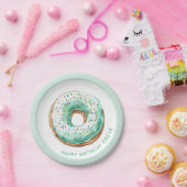 Assiettes En Carton Sweet Time Pastel Green Donut Anniversaire (Fête)