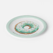 Assiettes En Carton Sweet Time Pastel Green Donut Anniversaire (Angle)