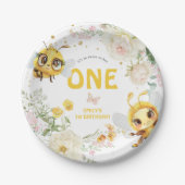 Assiettes En Carton Sweet to Bee ONE' 1er anniversaire (Devant)