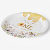 Assiettes En Carton Sweet to Bee One mignon fille miel premier anniver (Angle)