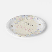 Assiettes En Carton Sweet To Bee One Pastel Premier Anniversaire (Angle)