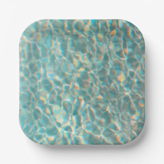 Assiettes En Carton Swimming Pool Water Print Paper Bowl