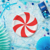 Assiettes En Carton Swirl à menthe rouge (Fête)