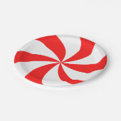 Assiettes En Carton Swirl à menthe rouge (Angle)