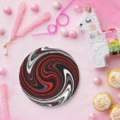 Assiettes En Carton Swirl à peinture rouge noire (Fête)