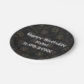 Assiettes En Carton SYMBOLE Anniversaire Black Gold Zodiac Scorpio Ast (Angle)