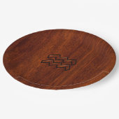 Assiettes En Carton Symbole Aquarius Zodiac Style acajou Brown (Angle)