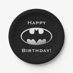 Assiettes En Carton Symbole Batman   Logo Grainy