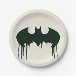 Assiettes En Carton Symbole Batman   Logo Spraypaint