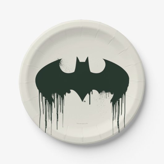 Assiettes En Carton Symbole Batman | Logo Spraypaint (Devant)