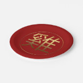 Assiettes En Carton Symbole chinois gaussé de l'année du coq 2017 P (Angle)